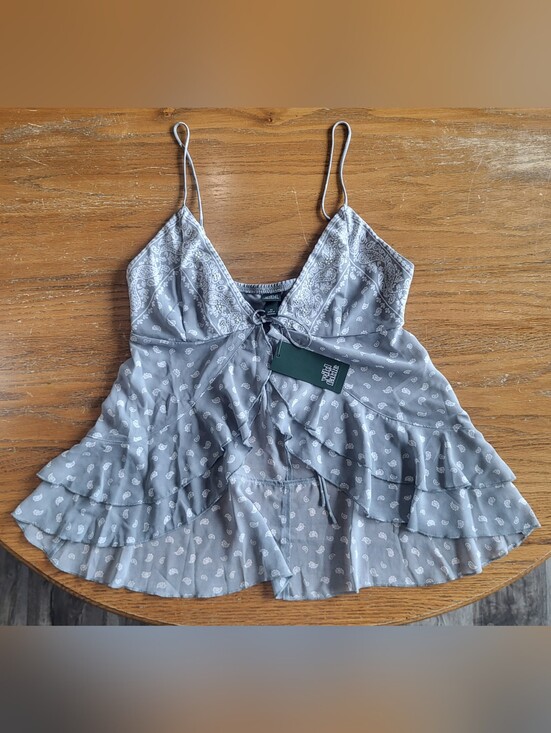 wild fable Tops - Light Gray Wild Fable Tie Front Tank. XS New